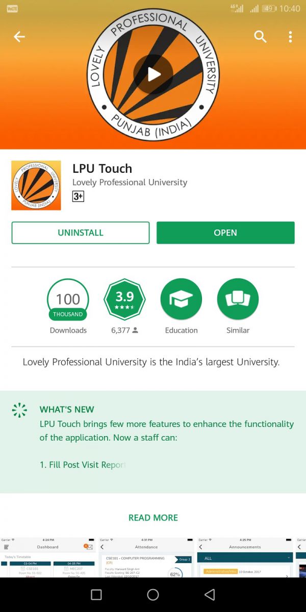 LPU Touch -Life Saving Apps For College Students