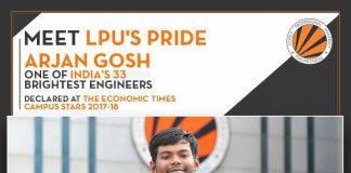 LPU’s 3rd year Mechanical Engineering student among Economic Times Campus Stars 2017-18