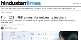 From 2021, PhD a Must for University Teachers