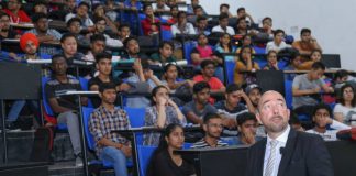 Castulus Kolo from Macromedia University Germany Interacted with LPU Students