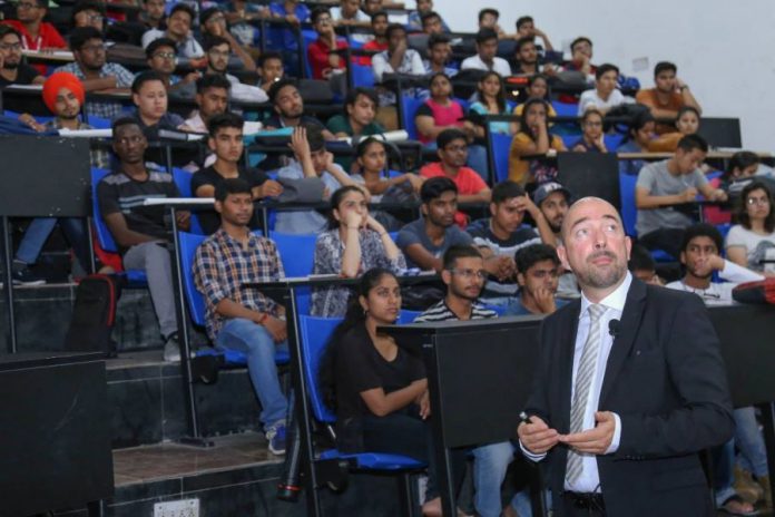 Castulus Kolo from Macromedia University Germany Interacted with LPU Students