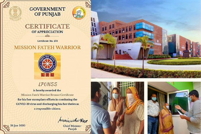 unjab-Government-appreciated-LPU-NSS-as-_Mission-Fateh-Warrior