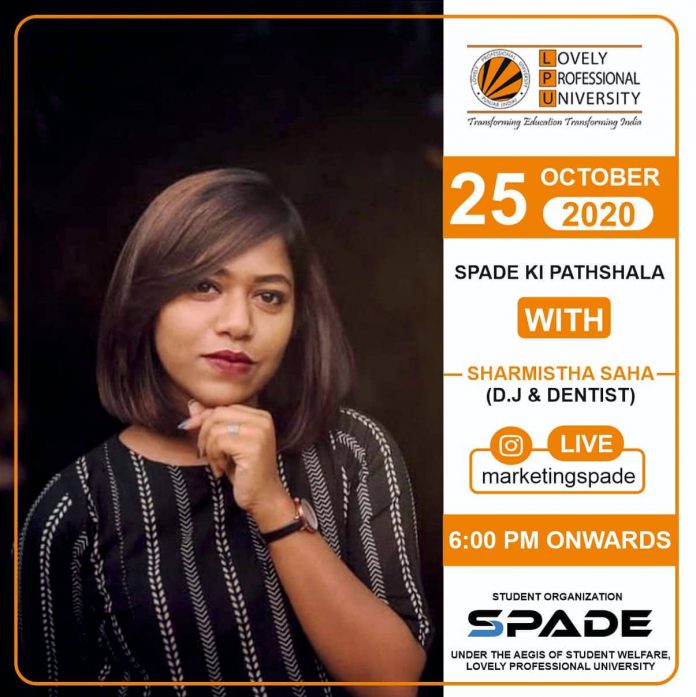 Student Organization SPADE is inviting Sharmishta Saha aka DJ Mishti for a live interaction