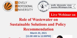 Live webinar on Role of Wastewater on Sustainable Solutions and Policy Recommendation