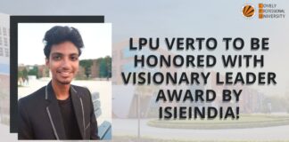 LPU Verto to be honored with Visionary Leader Award by ISIEINDIA!