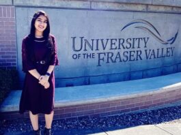 LPU’s BSC Airlines student Geetika Jaswal looking cheerful on joining Canada’s Fraser Valley University