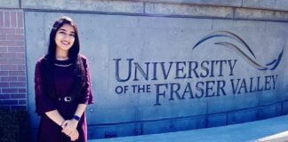 LPU’s BSC Airlines student Geetika Jaswal looking cheerful on joining Canada’s Fraser Valley University