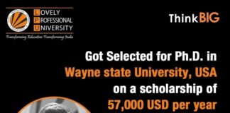 LPU Verto bags Scholarship worth 57,000 USD at Wayne State University, USA