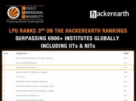 LPU ranks 3rd on the HackerEarth ranking