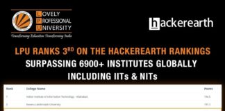 LPU ranks 3rd on the HackerEarth ranking