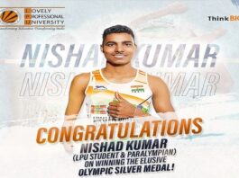 LPU Verto Nishad Kumar Wins Silver in Tokyo 2020 Paralympics Games