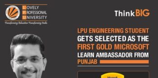 LPU Verto selected as the first Gold Microsoft Learn Student Ambassador from Punjab