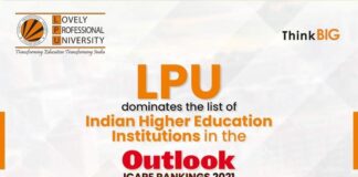 Lovely Professional University upholds pure dominance over Outlook ICARE rankings 2021!