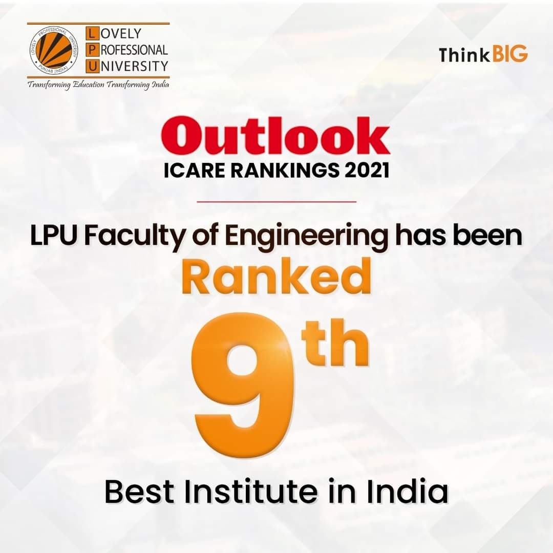 Lovely Professional University upholds pure dominance over Outlook ICARE rankings 2021!