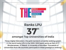 LPU ranks 37th amongst elite universities in India