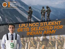 LPU's NCC student gets selected in indian Army