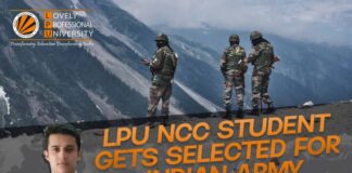 LPU's NCC student gets selected in indian Army