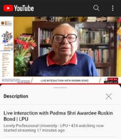 Expert lecture on Creative Writing by Ruskin Bond