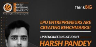 LPU student Harsh Pandey selected in Entrepreneurship Development Programme under Skill Vigyan Program, MST, GOI