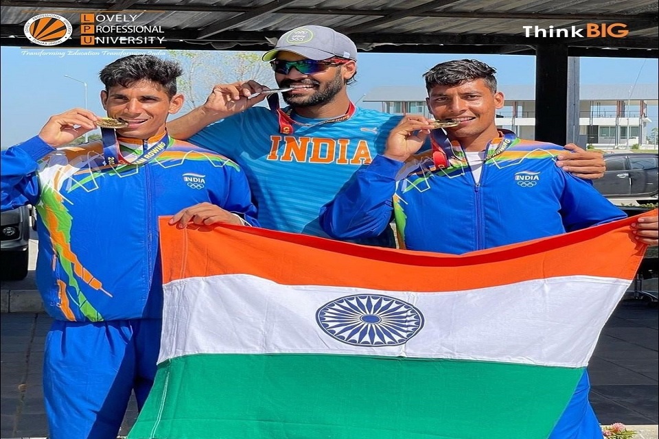 LPU Student Parminder Singh got silver medal in Asian Rowing Championships