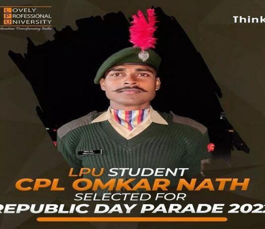 LPU Student CPL Omkar Nath Selected For Republic Day Parade