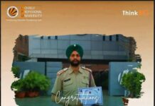 LPU Associate NCC Officer Lt Kamaljeet Singh has received an appreciation certificate