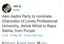 LPU Chancellor Mr. Ashok Kumar Mittal, nominated by AAP to Rajya Sabha!