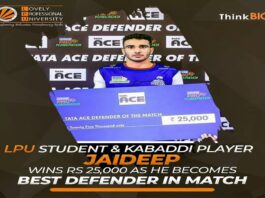 LPU Student Jaideep Shines in Pro Kabaddi League