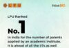 LPU ranks #01 for the number of patents applied by any academic institute in the country!