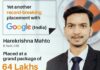 Verto placed at Google at a whopping package of 64 lakhs!