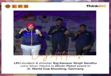 LPU Student Raj Kanwar Singh Sandhu wins Gold Medal in Jr. Shooting World Cup