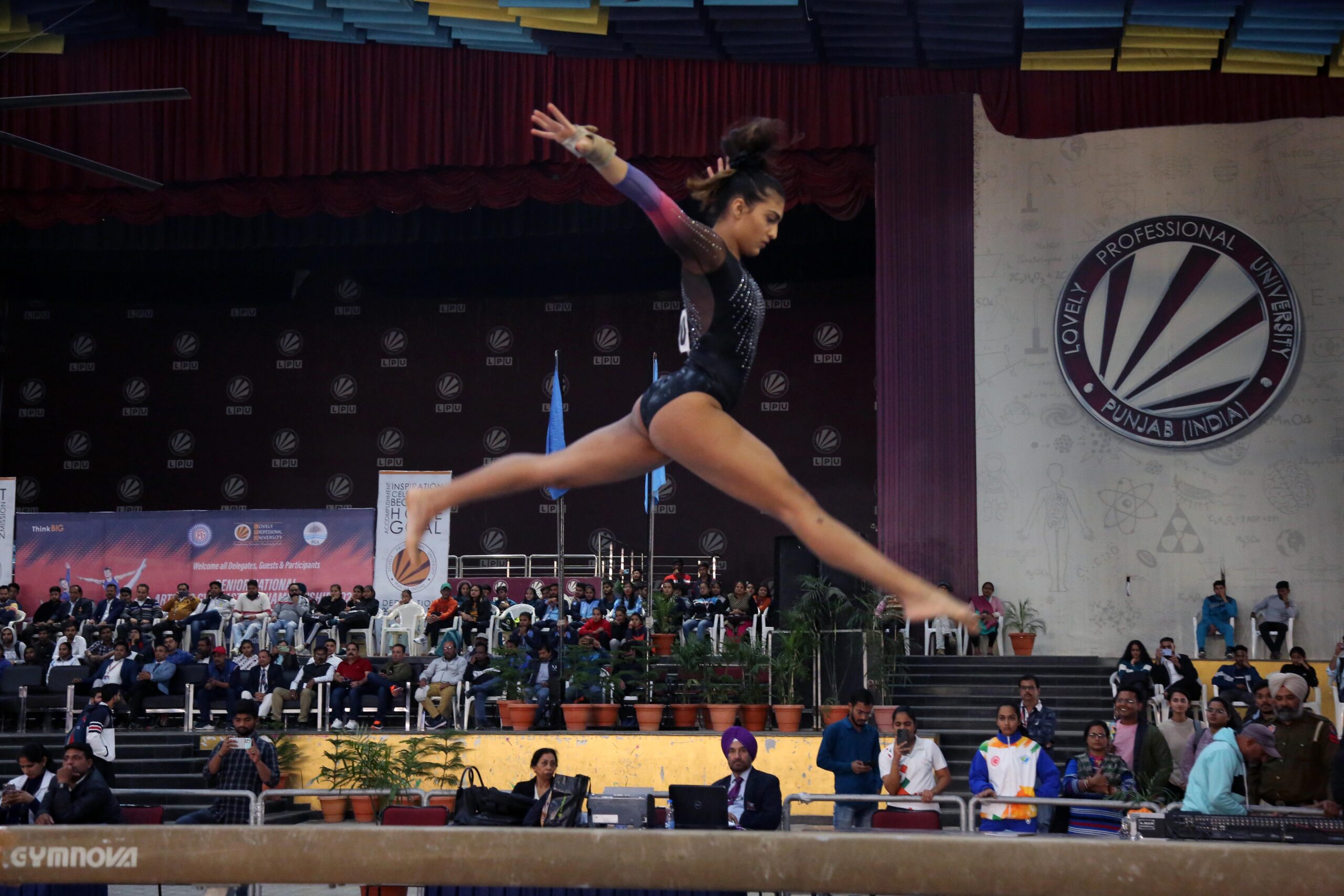 Gymnasts from pan India are performing various gymnastic stunts during Senior National Artistic Gymnastics Championship- 2022 at LPU campus. (2)