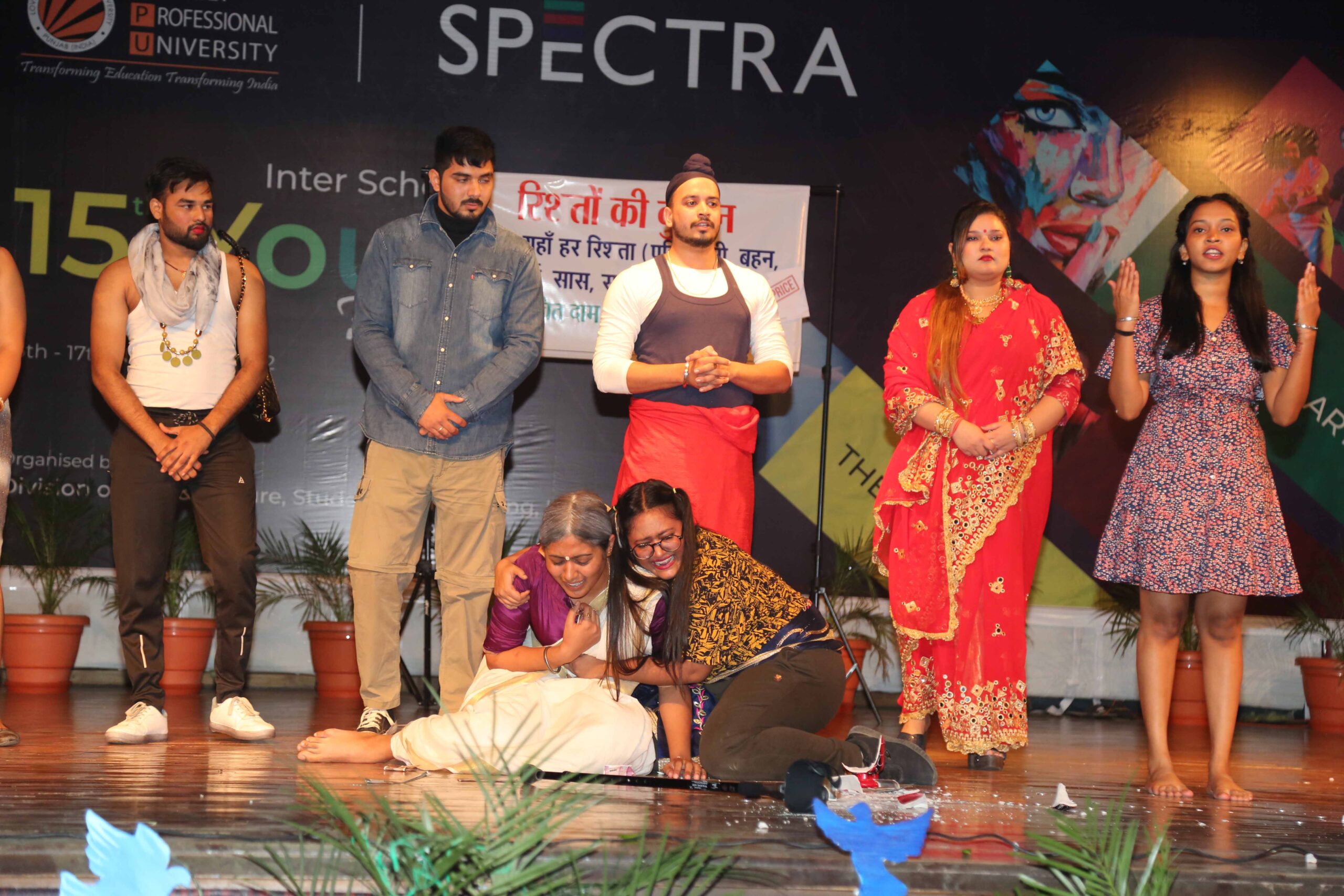 Students-of-LPU-participating-in-drama-during-concluding-day-of-mega-cultural-fest-‘Spectra-at-LPU-campus-2