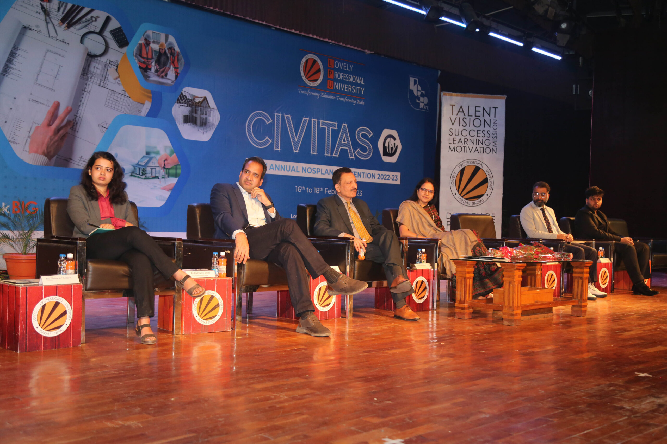 LPU-Pro-Chancellor-Mrs-Rashmi-Mittal-Dr-Atul-Singla-President-of-NOSplan-Chidambari-Kulkarni-and-Vice-President-Jalaj-Rana-present-during-24th-annual-convention-on-urban-planning-at-LPU.