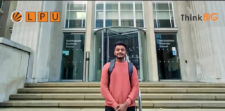 LPU student kick-started his journey at Nottingham Trent University, UK