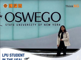 Verto at State University of New York, Oswego, USA with a scholarship of ₹8 Lakhs