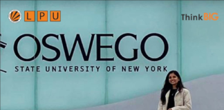 Verto at State University of New York, Oswego, USA with a scholarship of ₹8 Lakhs