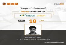 LPU Verto placed at a package of 18 Lakhs!