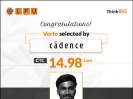 Meet the Verto who was selected by CADENCE at a package of 14.98 LPA