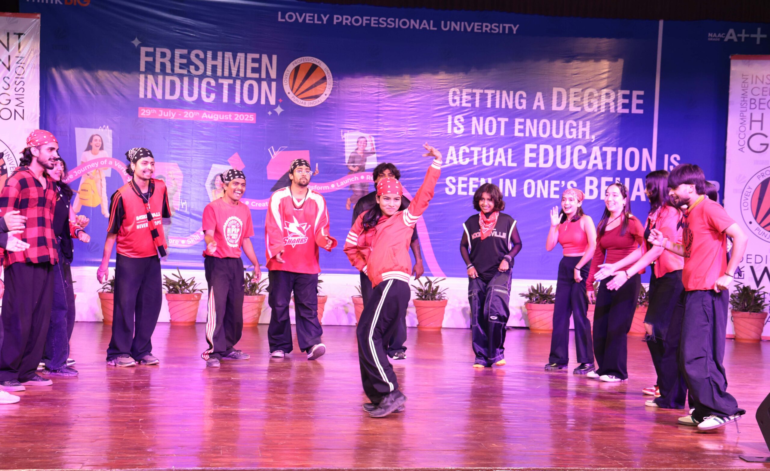 LPU students performing cultural dance during a freshman induction at LPU campus (2)