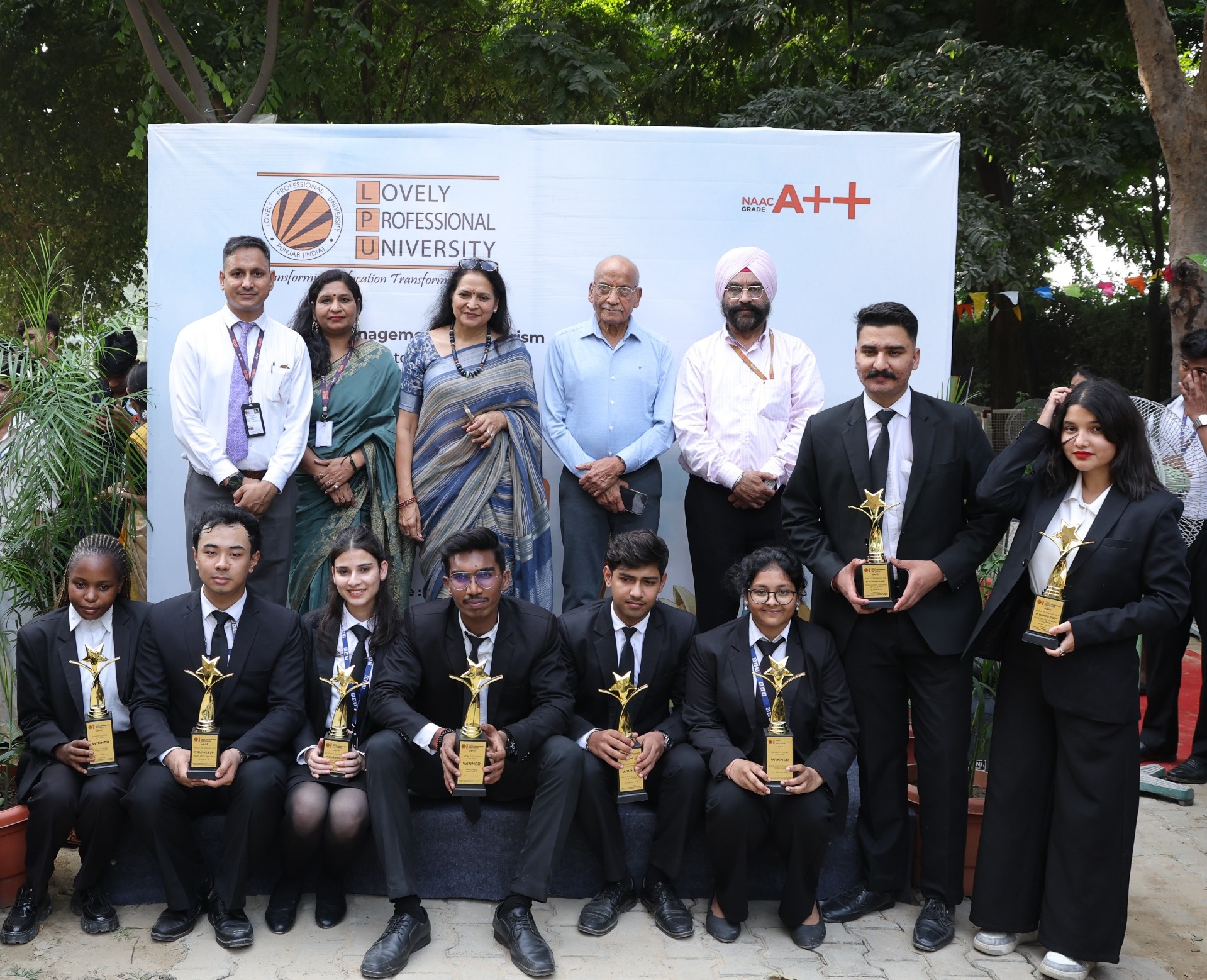 LPU Pro-Chancellor Col. Dr. Rashmi Mittal awarding the students during the celebration of World Tourism Day at LPU campus