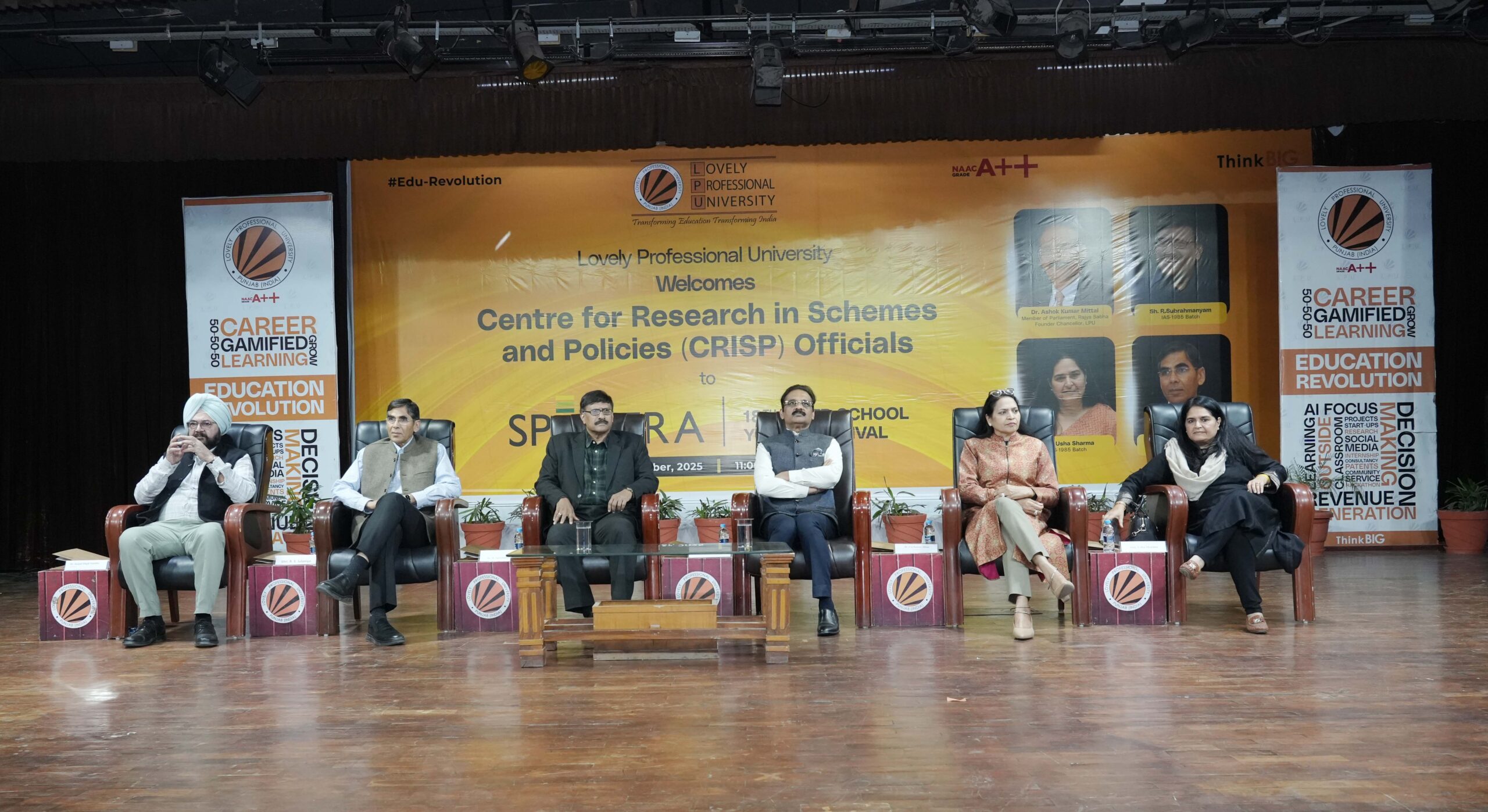LPU Founder Chancellor Dr. Ashok Kumar Mittal, Pro Chancellor Col. Dr. Rashmi Mittal, VC Dr Jaspal Singh Sandhu and officials from CRISP present at LPU campus