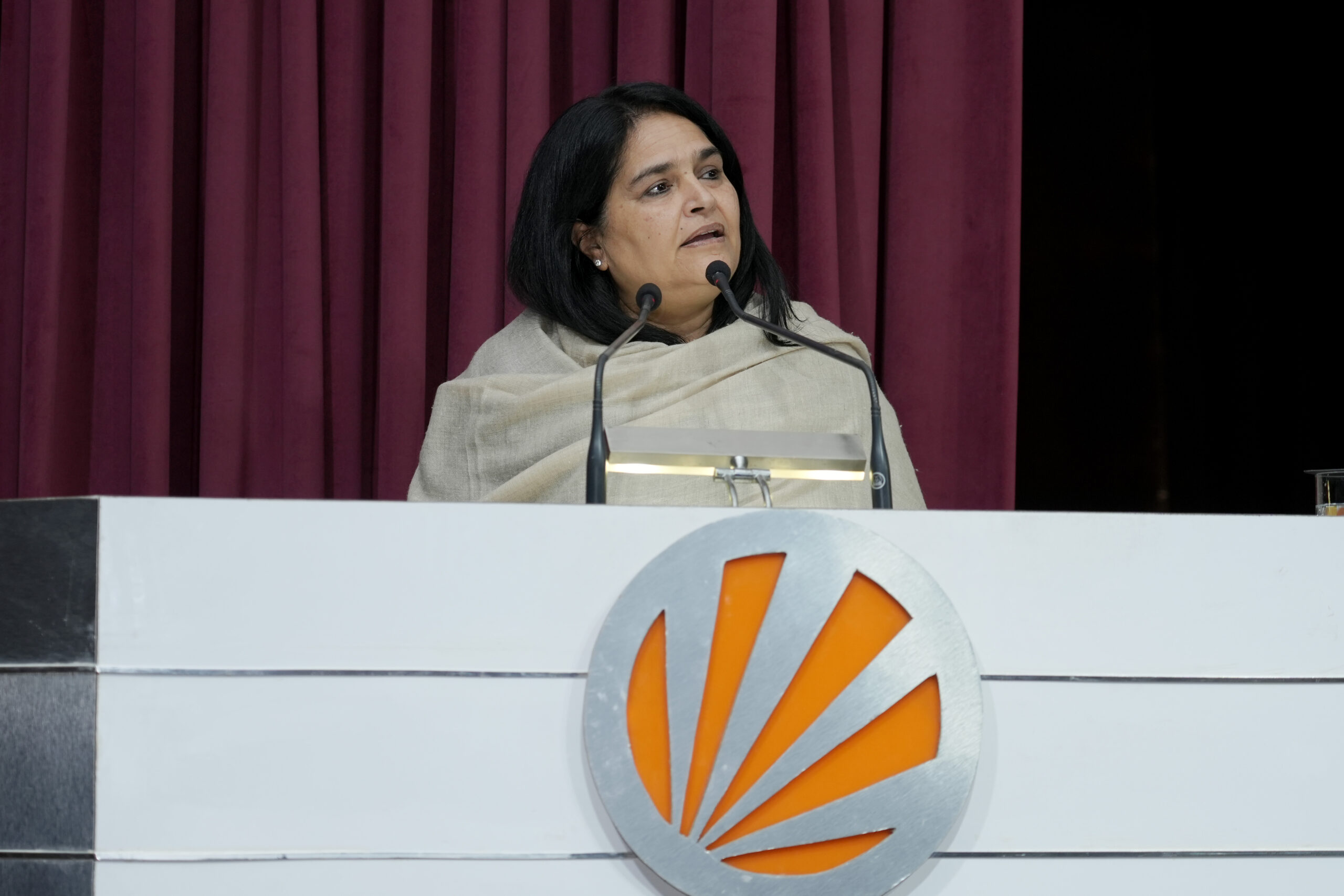 Usha Sharma Former Secretary in the Ministry of Youth Affairs and Sports addressing during the session with the students at LPU campus
