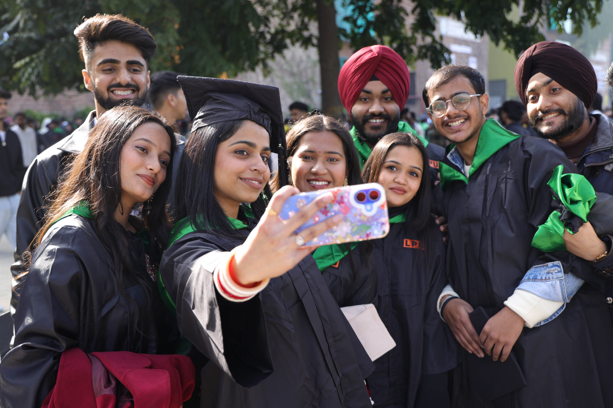 Students in cheerful mood after getting the degree at 12th annual Convocation at LPU 1