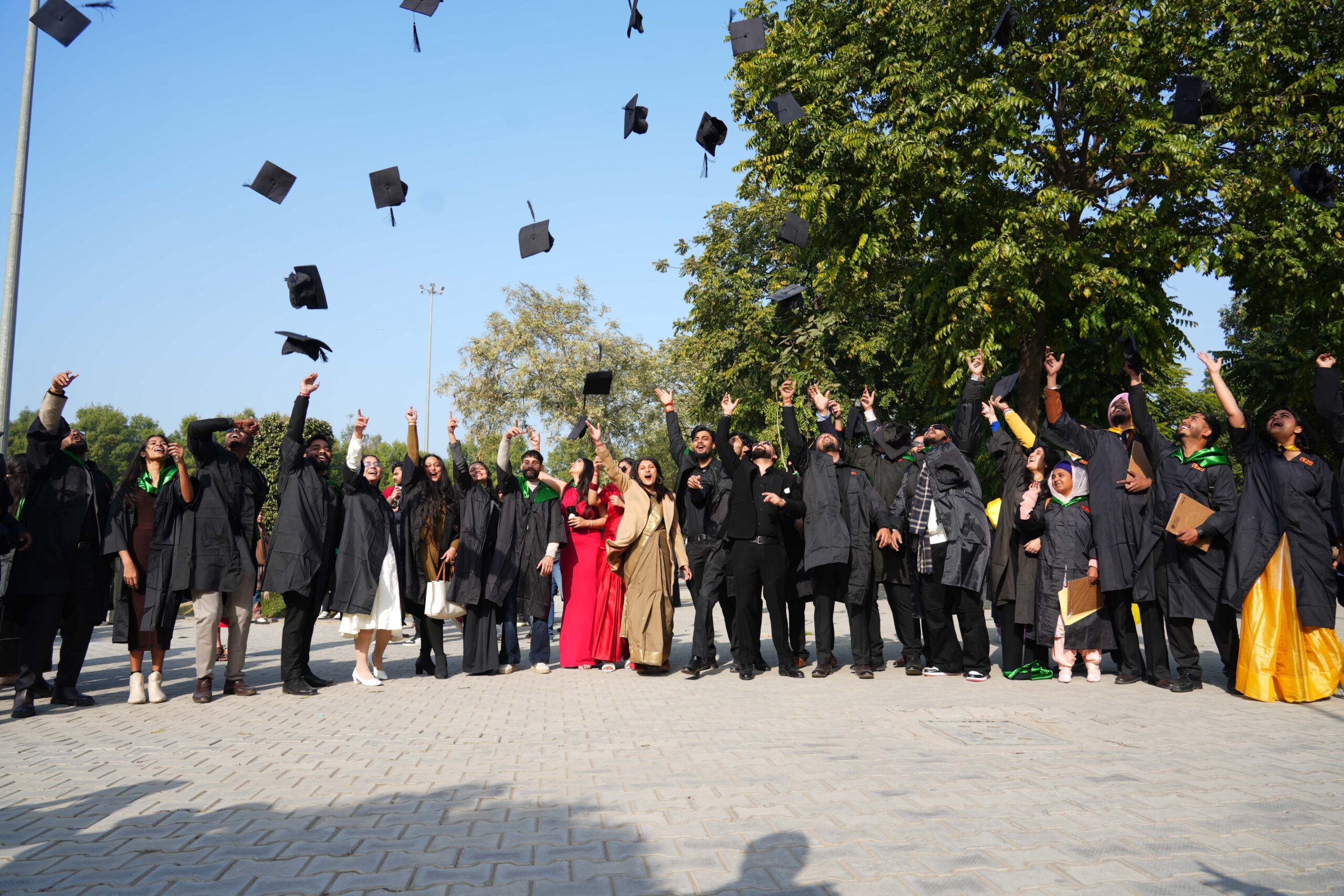 Students in cheerful mood after getting the degree at 12th annual Convocation at LPU