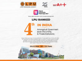 LPU Rises to 4th in India in Times Higher Education World University Rankings 2027, Moves into 501–550 Global Rank